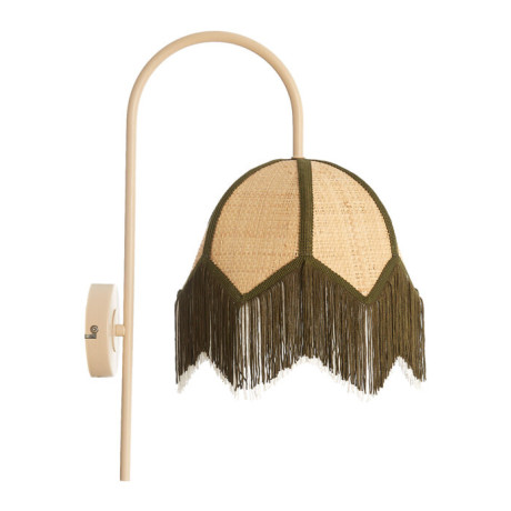Light & Living Wandlamp 'Sulina' Raffia, kleur Naturel/Groen