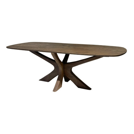 Brix Deens Ovale Eettafel 'Montreaux' Mangohout, 220 x 100cm, kleur Bruin