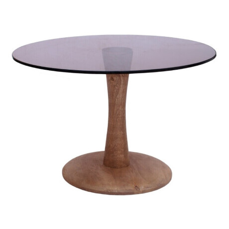Brix Ronde Salontafel 'Faye' Glas en mangohout, 60cm