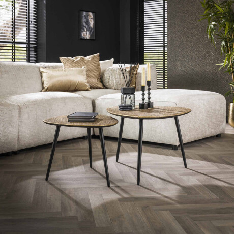 LifestyleFurn Salontafel 'Corky' Metallic, Set van 2 stuks