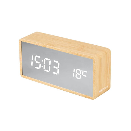 Alarmklok Silver Wandspiegel LED | KARLSSON