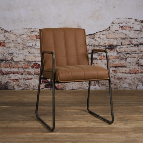 Tower Living Eetkamerstoel 'Santo' met armleuning, kleur Bruin