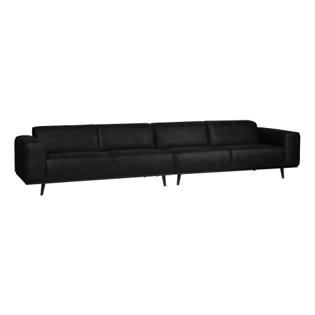 BePureHome Bank 'Statement' 4-zits XL 372cm, Suedine, kleur Zwart