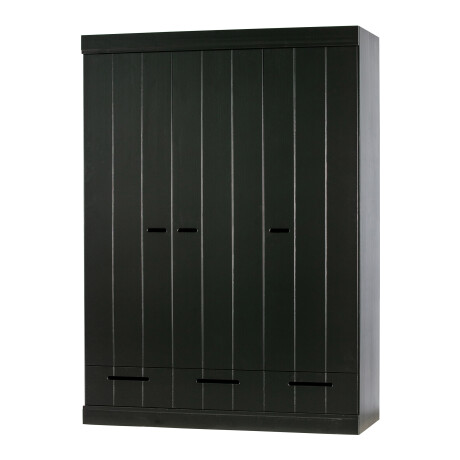 WOOOD Kledingkast 'Connect' 3 deuren en 3 laden, kleur Zwart