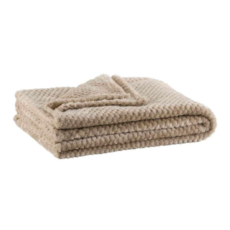 1+1 Gratis Leen Bakker - Plaid Ilona - /bruin - 130x170 Cm - Polyester - Taupe
