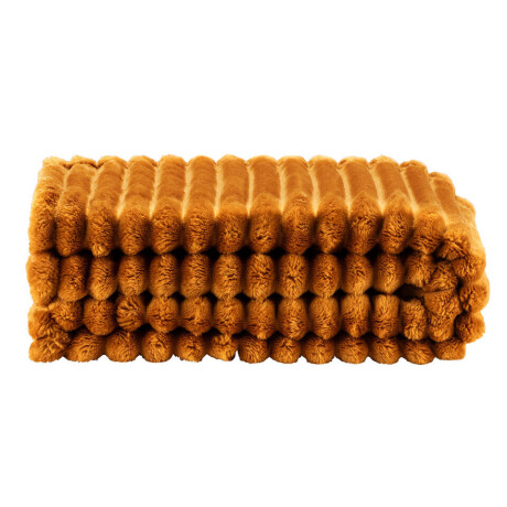 1+1 Gratis Leen Bakker - Plaid Zaira - Caramel - 130x170 Cm - Polyester - Bruin