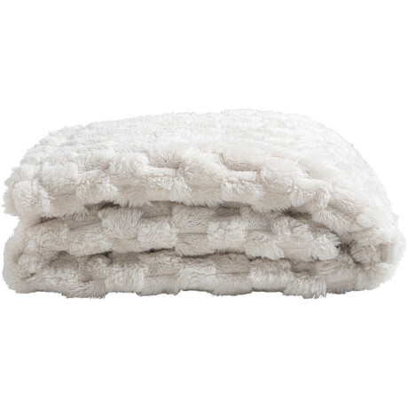 1+1 Gratis Leen Bakker - Plaid Dente - Off-white - 130x170 Cm - Polyester - Crème