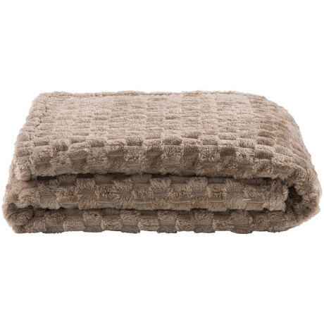 1+1 Gratis Leen Bakker - Plaid Cynthia - 130x170 Cm - Polyester - Taupe