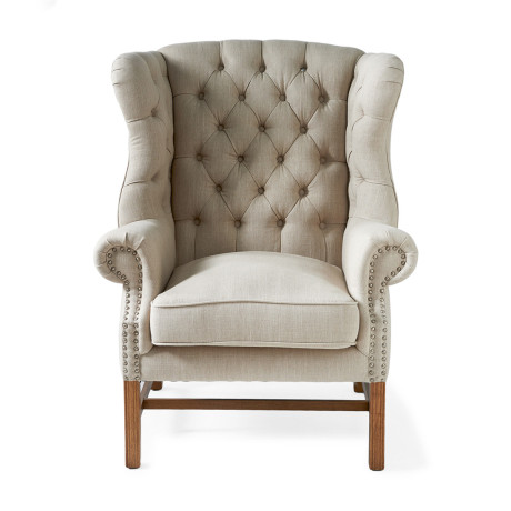 Oorfauteuil Franklin Park, Flax, Linnen