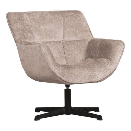 WOOOD Draaifauteuil 'Wibo' Chenille, kleur Taupe