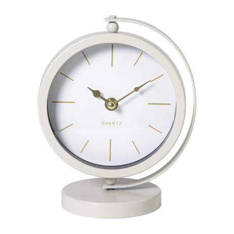 Tafelklok metaal - beige - 20x16x10.5 cm