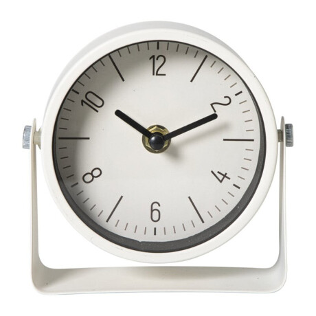 Tafelklok - beige/zwart - 13x12.5x4.3 cm