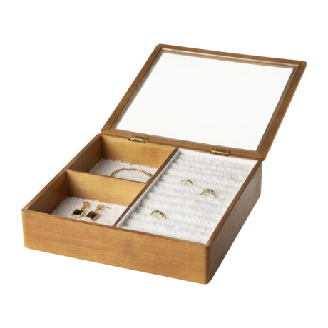 Sieradendoos met teddy - bruin/wit - 3 vakken
