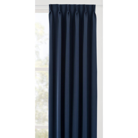 Leen Bakker - Gordijnstof Milano - Donker - Polyester - Blauw - B145 Cm