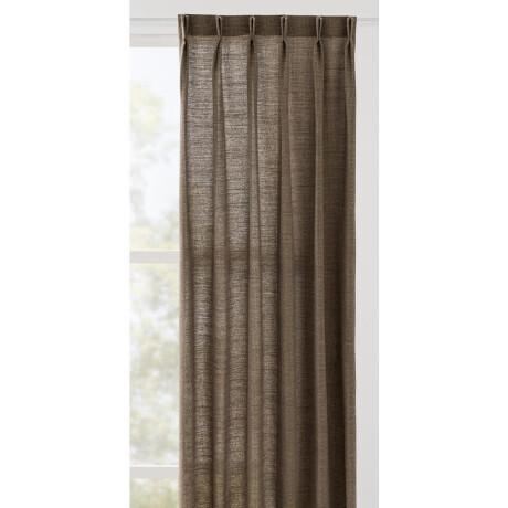 Leen Bakker - Gordijnstof Ivy Lichtdoorlatend - Katoen - Bruin - B150 Cm