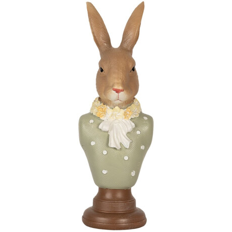 Clayre & Eef Decoratie Beeld Konijn 6x5x18 cm Bruin Kunststof