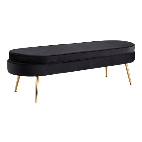 Artistiq Bankje 'Ignacio' Velvet, 142cm, kleur zwart