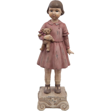 Clayre & Eef Beeld Meisje 9x7x24 cm Roze Polyresin