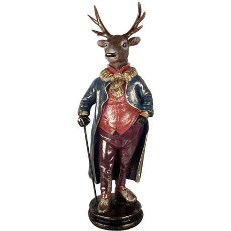 Clayre & Eef Decoratie Beeld Hert 25x18x66 cm Bruin Kunststof