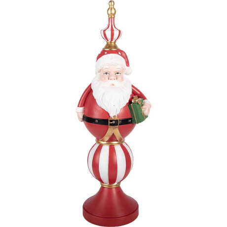 Clayre & Eef Kerstdecoratie met LED-verlichting Kerstman 19x16x57 cm / 3xAA Rood Kunststof