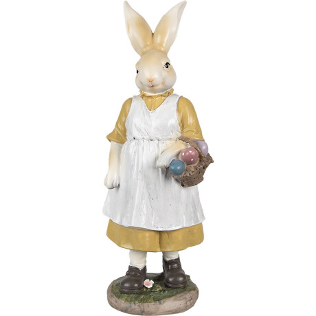 Clayre & Eef Beeld Konijn 38 cm Beige Geel Polyresin