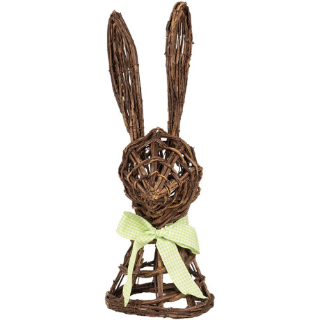 Clayre & Eef Decoratie Beeld Konijn 17x17x40 cm Bruin Rotan