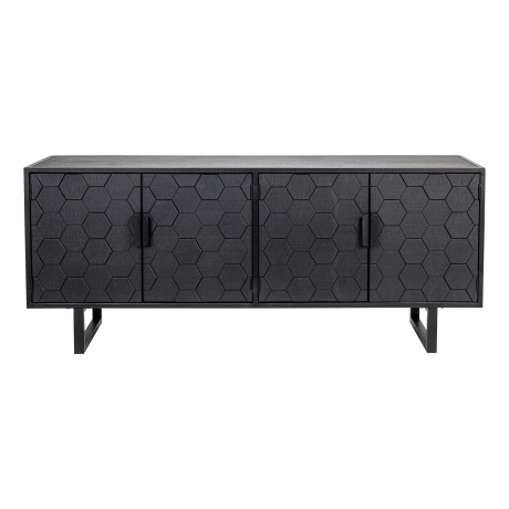 ZILT Dressoir 'Derrius' Dennenhout, 140cm, kleur zwart