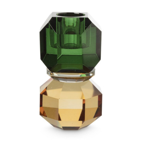 Dinerkaarshouder kristal - groen/oranje - ø5.5x9 cm