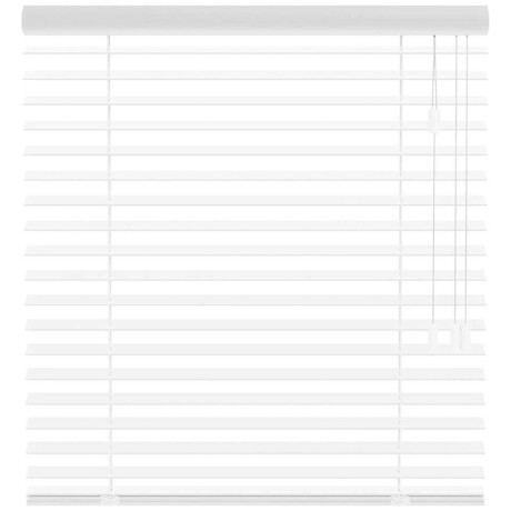 25% korting - Leen Bakker - Fenstr En Jaloezie New York 65mm - Sneeuw (10009) - Hout - Wit - 120x10x10 Cm