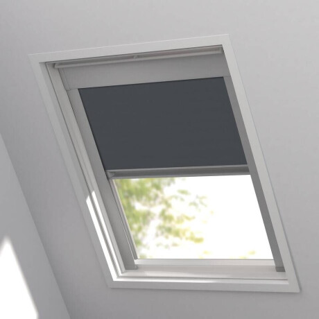 25% korting - Leen Bakker - Fenstr Dakraamrolgordijn Hamburg Verduisterend - Antraciet (20048) - Polyester - Grijs - 120x10x10 Cm