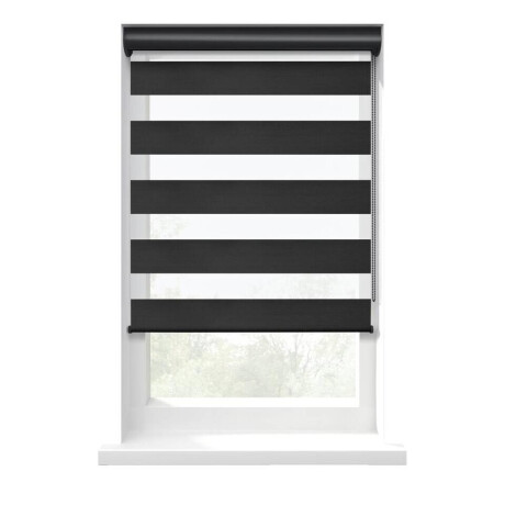 25% korting - Leen Bakker - Fenstr Duo Rolgordijn Nice Lichtdoorlatend - (15060) - Polyester - Zwart - 120x10x10 Cm