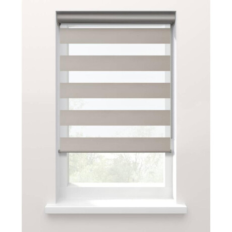 25% korting - Leen Bakker - Fenstr Duo Rolgordijn Nice Lichtdoorlatend - Zand (25038) - Polyester - Beige - 120x10x10 Cm