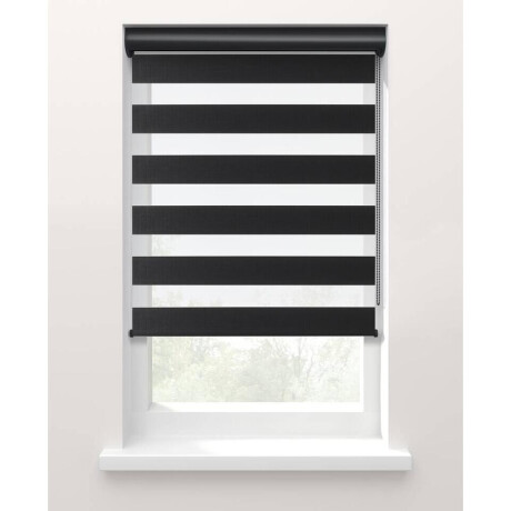 Leen Bakker - Duo Rolgordijn Larisa Lichtdoorlatend - (15049) - Polyester - Zwart - 120x10x10 Cm