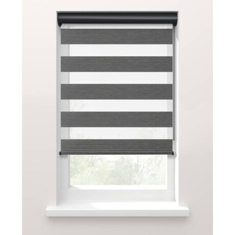 25% korting - Leen Bakker - Fenstr Duo Rolgordijn Trim Lichtdoorlatend - Antraciet (20068) - Polyester - Grijs - 120x10x10 Cm