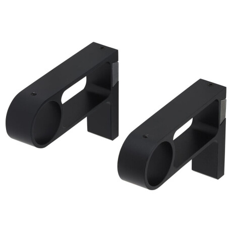 Leen Bakker - Wandsteun Gordijnroede Hooked - Ø28mm - S/2 (2016361) - Metaal - Zwart