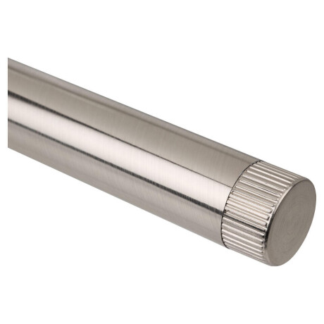 Leen Bakker - Eindknop Gordijnroede - RVS Ribbel Ø28 Mm - S/2 (2016366) - Metaal - Zilverkleurig