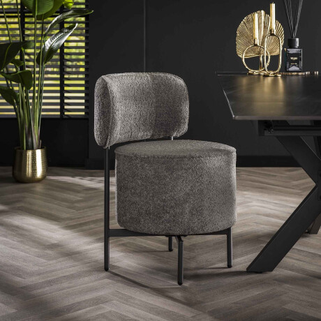 LifestyleFurn Draaibare Eetkamerstoel 'Karlita' Bouclé, kleur Grijs