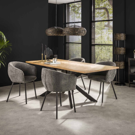 LifestyleFurn Eettafel 'Jonathan' Visgraat Naturel Eiken, 200 x 100cm