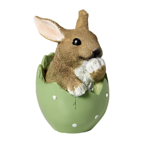 Paasbeeldje haas in ei groot - groen - 14x11x9 cm