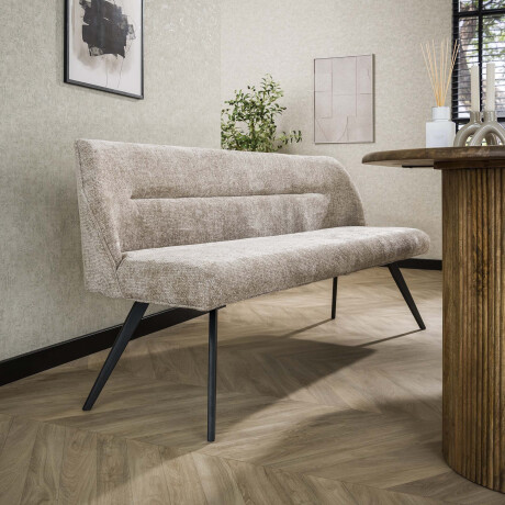 LifestyleFurn Eetkamerbank 'Lavonne' Rich stof, 188cm, kleur Zand