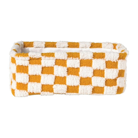 Mand checks - oranje/wit - 11x30x20 cm