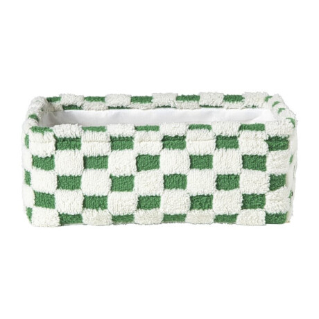 Mand checks - groen/wit - 13x33x23 cm