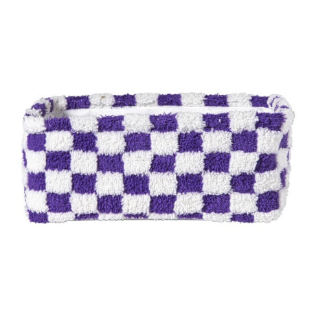 Mand checks - paars/wit - 13x33x23 cm