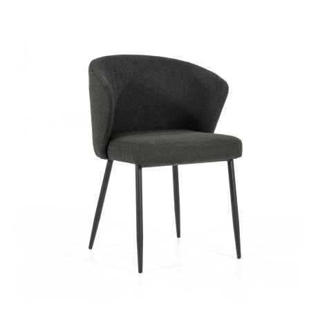 Eleonora Eetkamerstoel 'Santos' Bouclé, kleur Zwart Copenhagen