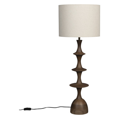 Dutchbone Tafellamp 'Cath' Mangohout en linnen