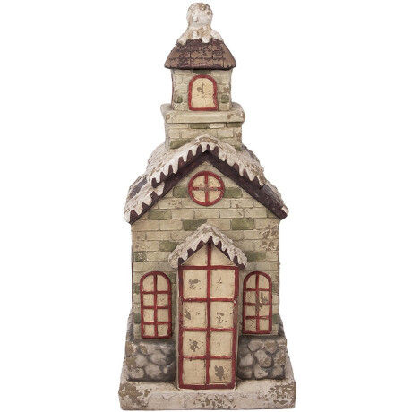 Clayre & Eef Decoratie Beeld Huis 36x30x80 cm Groen Keramisch materiaal