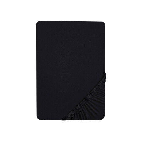 Biberna Jersey hoeslaken (Zwart, 180-200 x 200 cm)