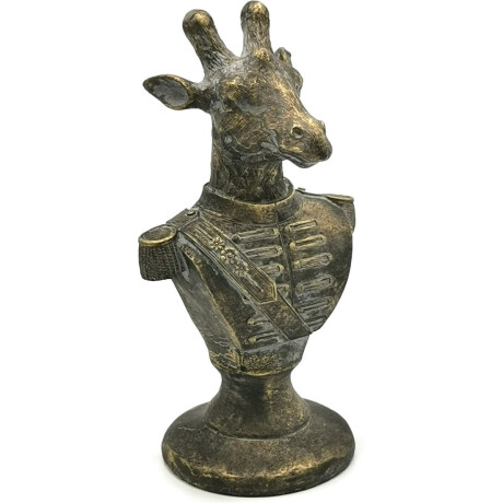 Clayre & Eef Decoratie Beeld Giraf 11*10*21 cm Goudkleurig Kunststof Decoratief Figuur Decoratieve Accessoires Woonaccessoires