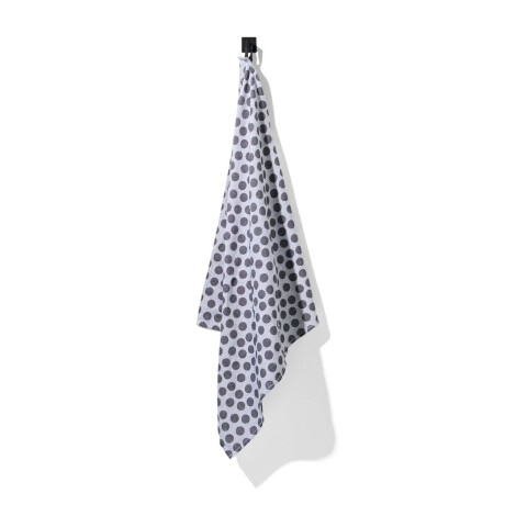 HEMA HEMA Theedoek 65x65 Katoen Grijs Stip (zwart/wit)