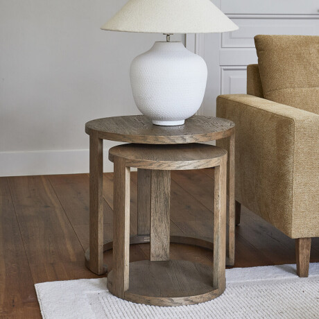 Rivièra Maison Bijzettafel 'Astoria' Eikenhout, Set van 2 stuks